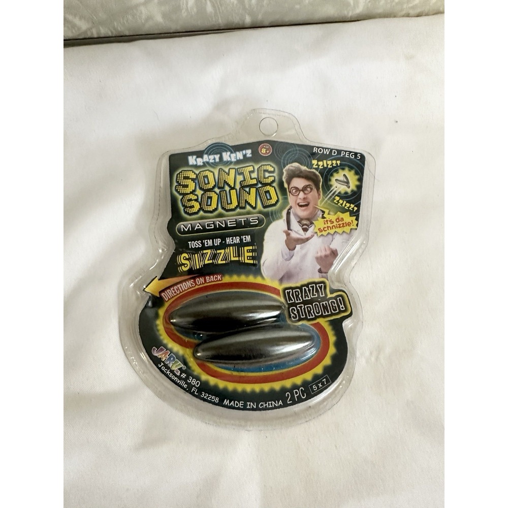 Jaru Krazy Ken'z Sonic Sound Magnets 2-Pack Silver Metal Oval MPN 380
